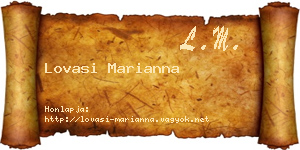 Lovasi Marianna névjegykártya